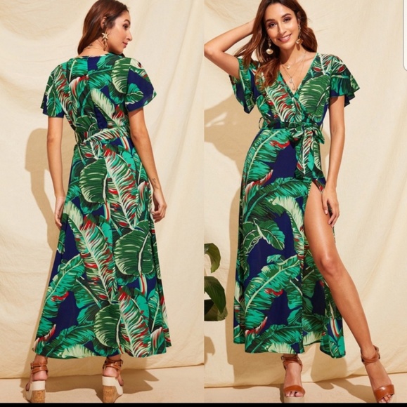 tropical maxi dress